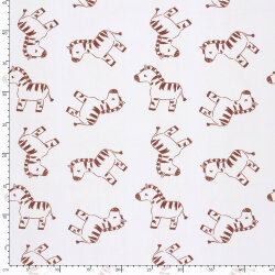 Baumwollpopeline Zebras - creme