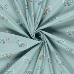 Baumwollpopeline Flugzeuge - hellblau