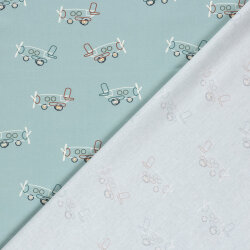 Baumwollpopeline Flugzeuge - hellblau