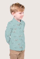 Baumwollpopeline Flugzeuge - hellblau