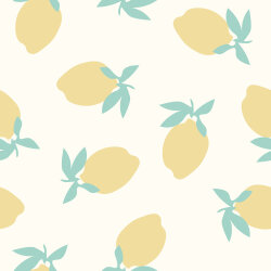 Baumwollpopeline Zitronen - creme