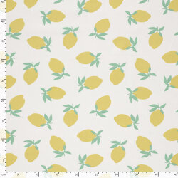 Baumwollpopeline Zitronen - creme