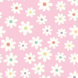 Baumwollpopeline Margeritenregen - hellrosa