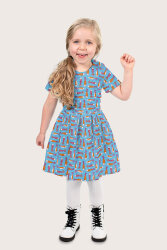 Baumwollpopeline Fische - wasserblau