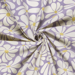 Baumwollpopeline Margeritenkunst - lavendel