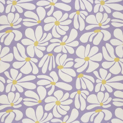 Baumwollpopeline Margeritenkunst - lavendel