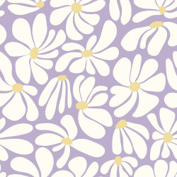 Baumwollpopeline Margeritenkunst - lavendel