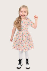 Baumwollpopeline bunte Smileys - softrosa