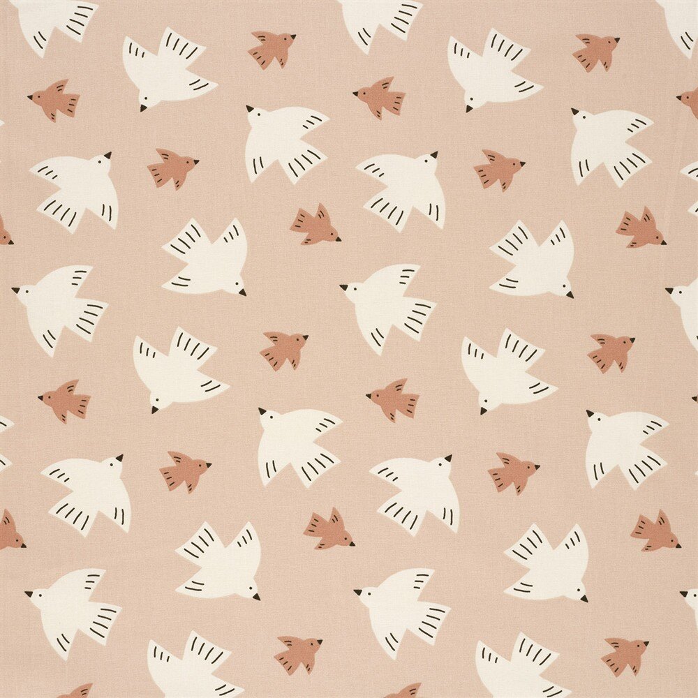 Baumwollpopeline Tauben - softrosa