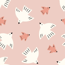 Baumwollpopeline Tauben - softrosa