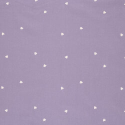 Baumwollpopeline kleine Herzen - lavendel