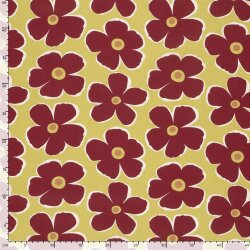 Baumwollpopeline große Blumenräder - gelb