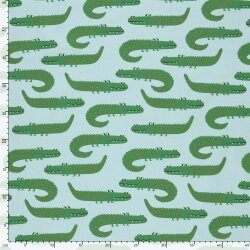 Baumwollpopeline coole Krokodile - hellblau