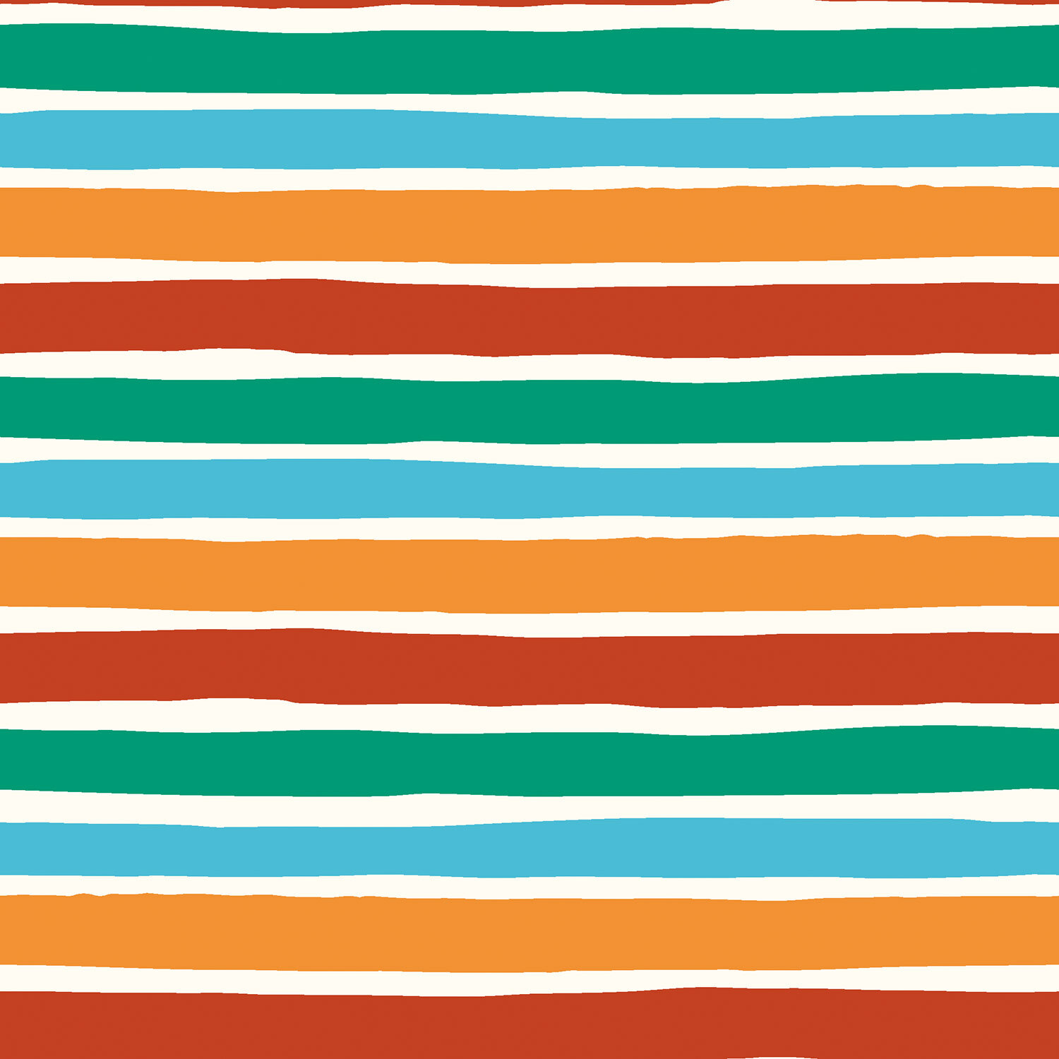 Baumwollpopeline bunt Gestreift - creme