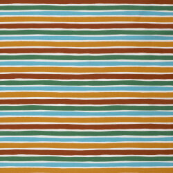 Baumwollpopeline bunt Gestreift - creme