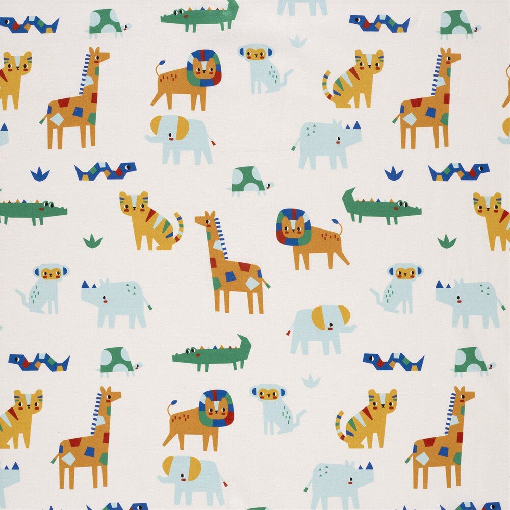 Baumwollpopeline Konfettitiere - creme