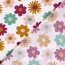 Baumwollpopeline große bunte Blüten - creme