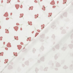 Baumwolljersey zarte Mohnblumen - creme