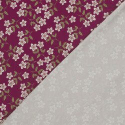 Baumwolljersey Blumenranken - magenta