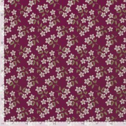 Baumwolljersey Blumenranken - magenta