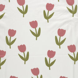 Baumwolljersey Tulpen - creme