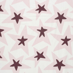Baumwolljersey Sterne - creme/softrosa