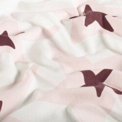 Baumwolljersey Sterne - creme/softrosa