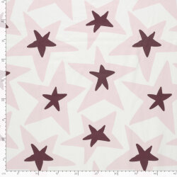 Baumwolljersey Sterne - creme/softrosa