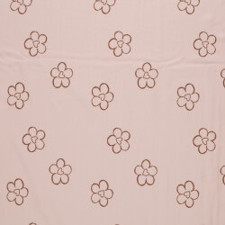 Baumwolljersey Blumenherz - lachsrosa