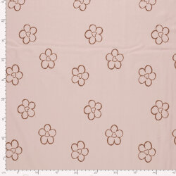 Baumwolljersey Blumenherz - lachsrosa