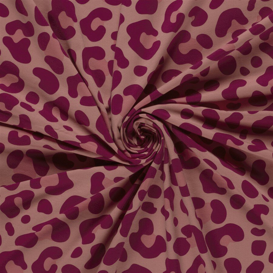 Baumwolljersey Leo - altrosa/magenta