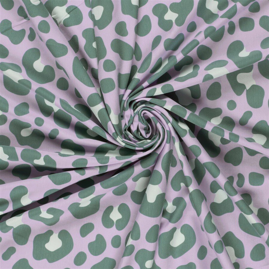 Baumwolljersey Leo - helllila/basilikum