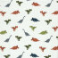 Baumwolljersey bunte Dinos - creme