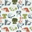 Baumwolljersey bunte Hunde - creme