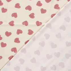 Baumwolljersey Kritzelherzen - softrosa