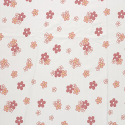 Baumwolljersey Blumenräder  - creme