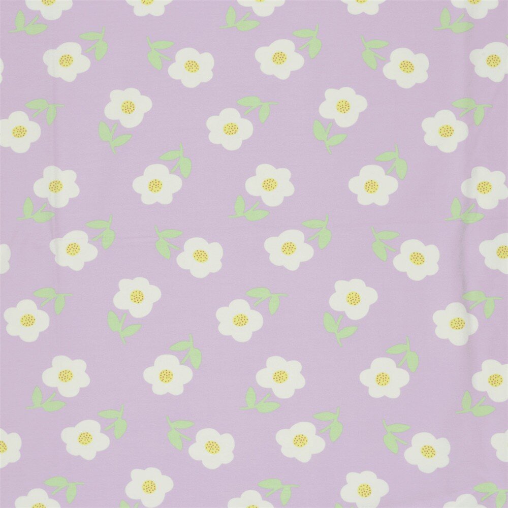Baumwolljersey süße Schnittblumen - flieder