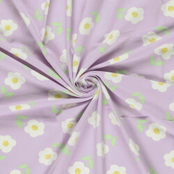 Baumwolljersey süße Schnittblumen - flieder