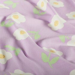 Baumwolljersey süße Schnittblumen - flieder