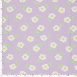 Baumwolljersey süße Schnittblumen - flieder