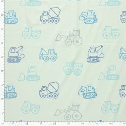 Baumwolljersey Baustelenfahrzeuge - softmint