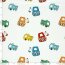 Baumwolljersey bunte Baufahrzeuge - creme