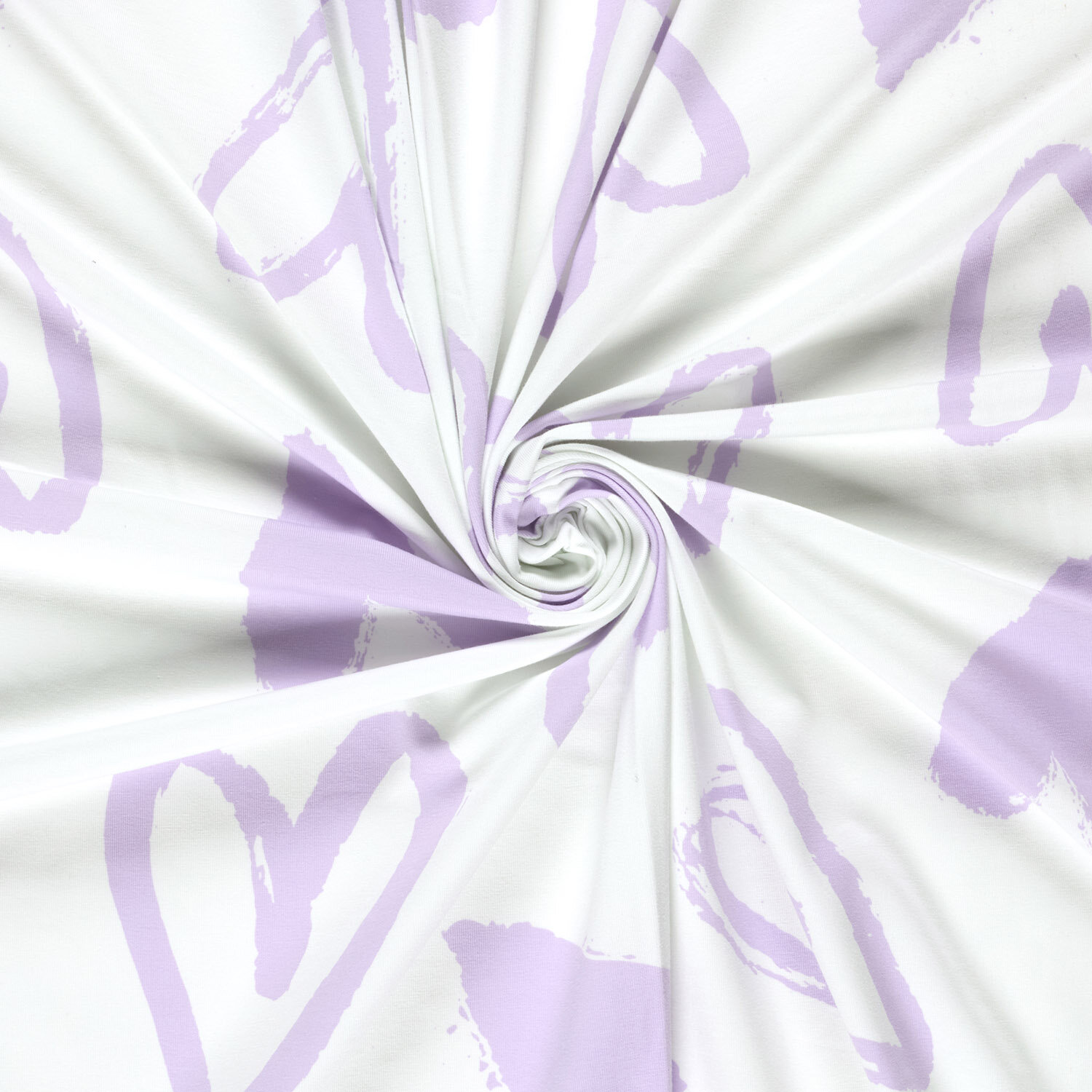 Baumwolljersey Pastellherzen - creme