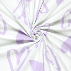 Baumwolljersey Pastellherzen - creme