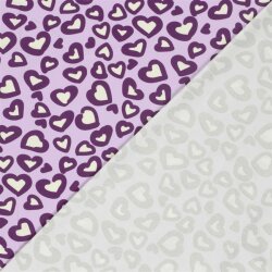 Baumwolljersey Herzregen - helllila