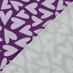 Baumwolljersey Herzen - lila