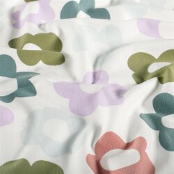 Baumwolljersey Pastell Blumen - creme