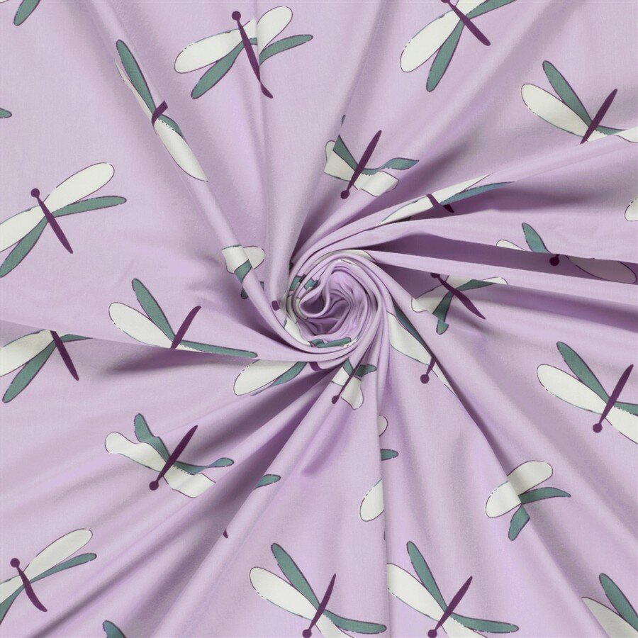Baumwolljersey Libellen - helllila