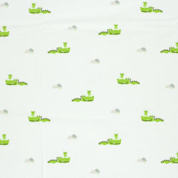 Baumwolljersey Krokodile &  Frösche - creme