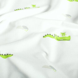 Baumwolljersey Krokodile &  Frösche - creme